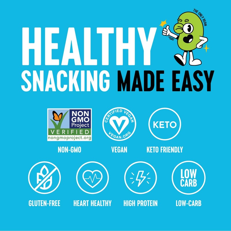 The Only Bean High Protein Snacks, Healthy Office Snacks, Healthy Snacks for Adults and Kids for Lunch, Vegan, Low Carb & Gluten Free - Edamame Beans Snack, Variety Pack - 0.9oz (Pack of 45) - Image 5